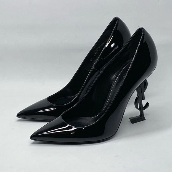 Yves Saint Laurent Black Patent Heels - Picture 5 of 9